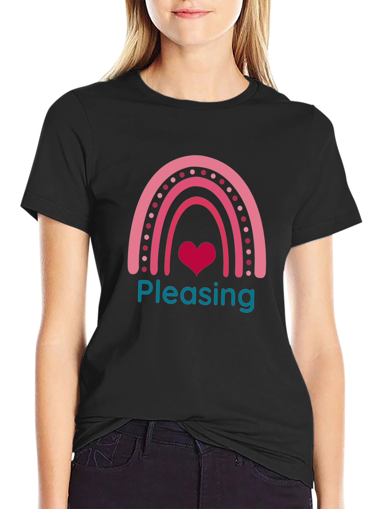 Pleasing Heart Rainbow Graphic T-Shirt