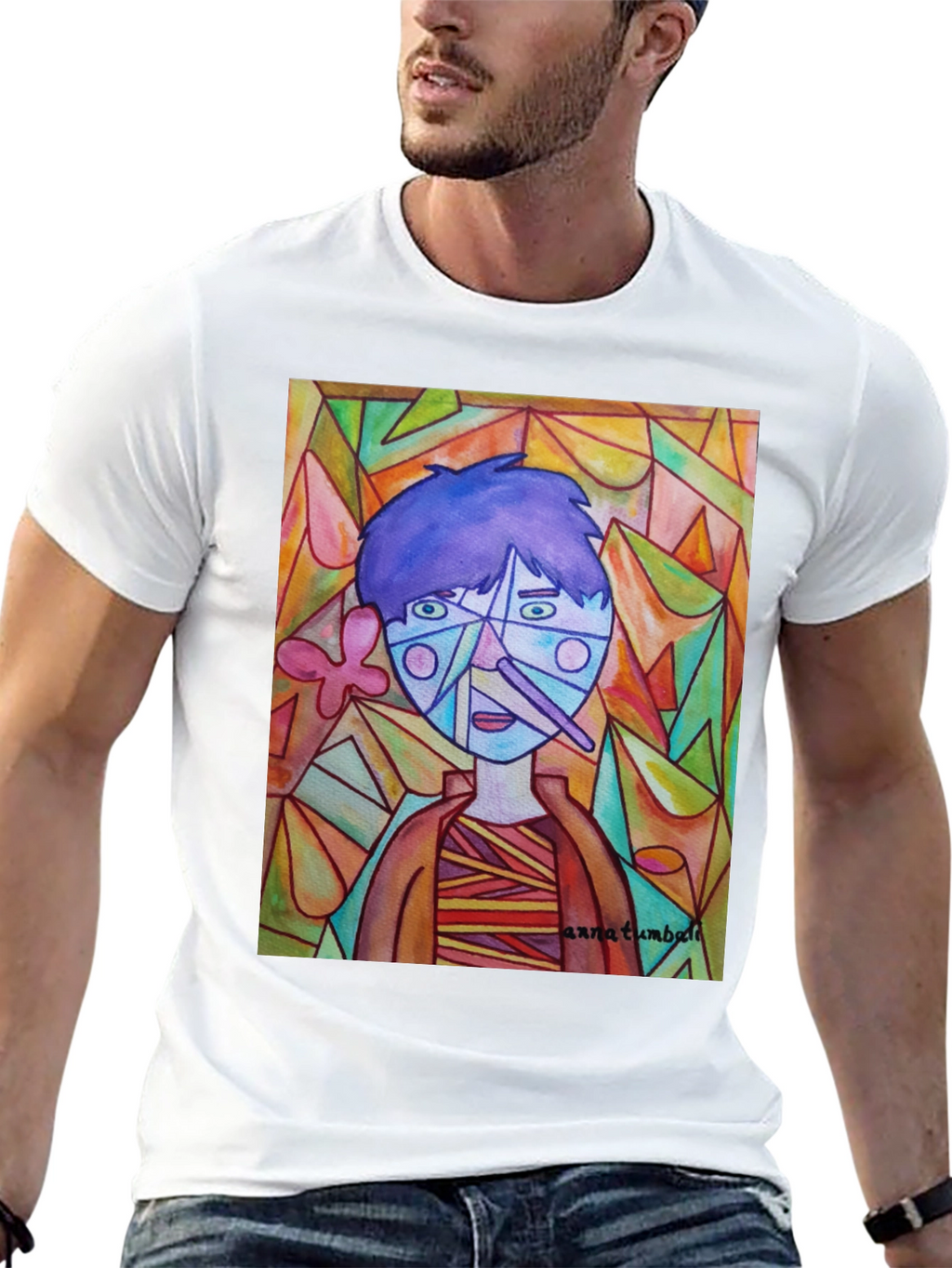 Abstract Portrait Graphic Tee - Unique Art Shirt