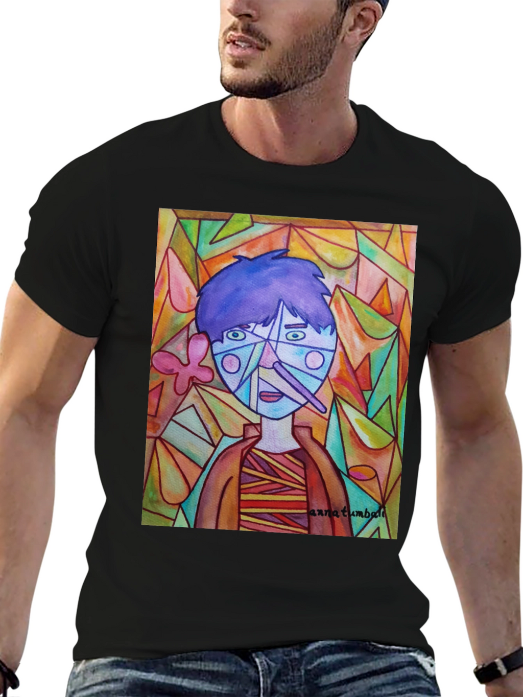 Abstract Portrait Graphic Tee - Unique Art Shirt