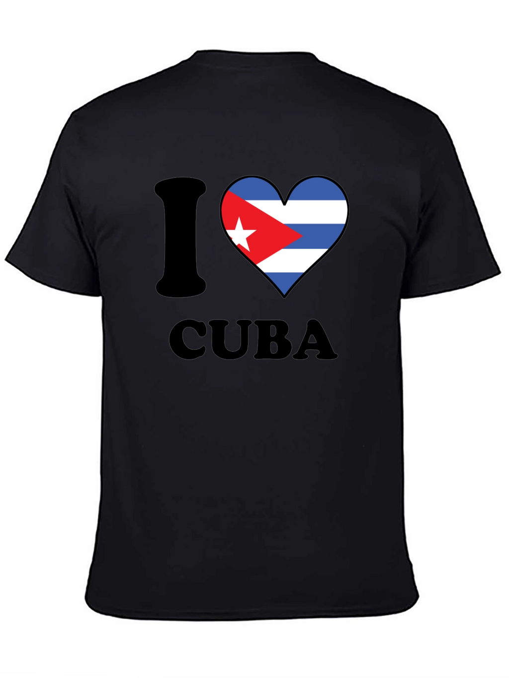 I Love Cuba T-Shirt Black Crew Neck