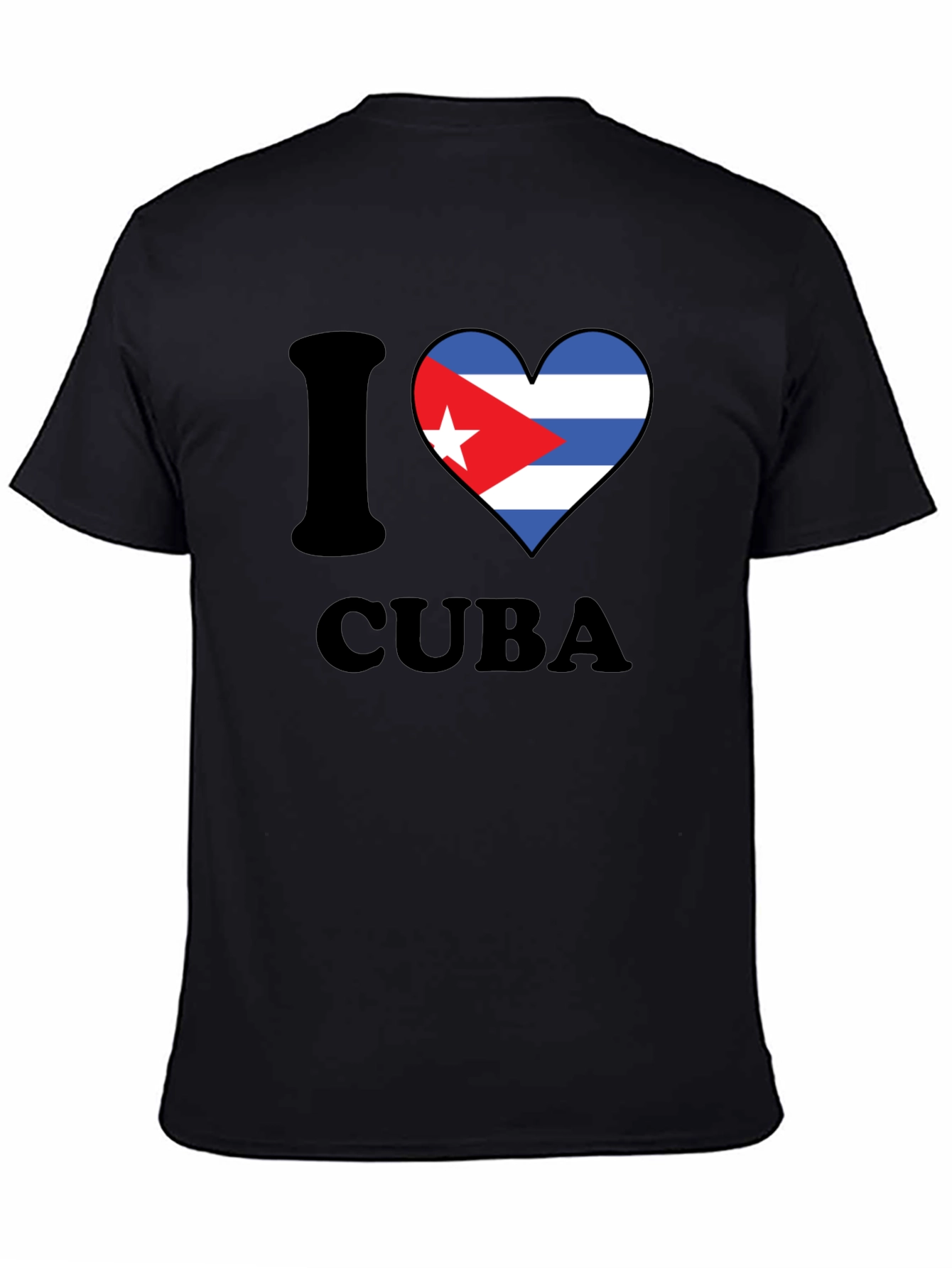 I Love Cuba T-Shirt Black Crew Neck