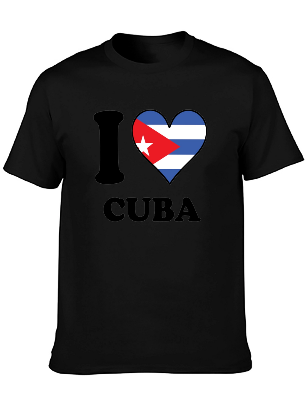 I Love Cuba T-Shirt Black Crew Neck