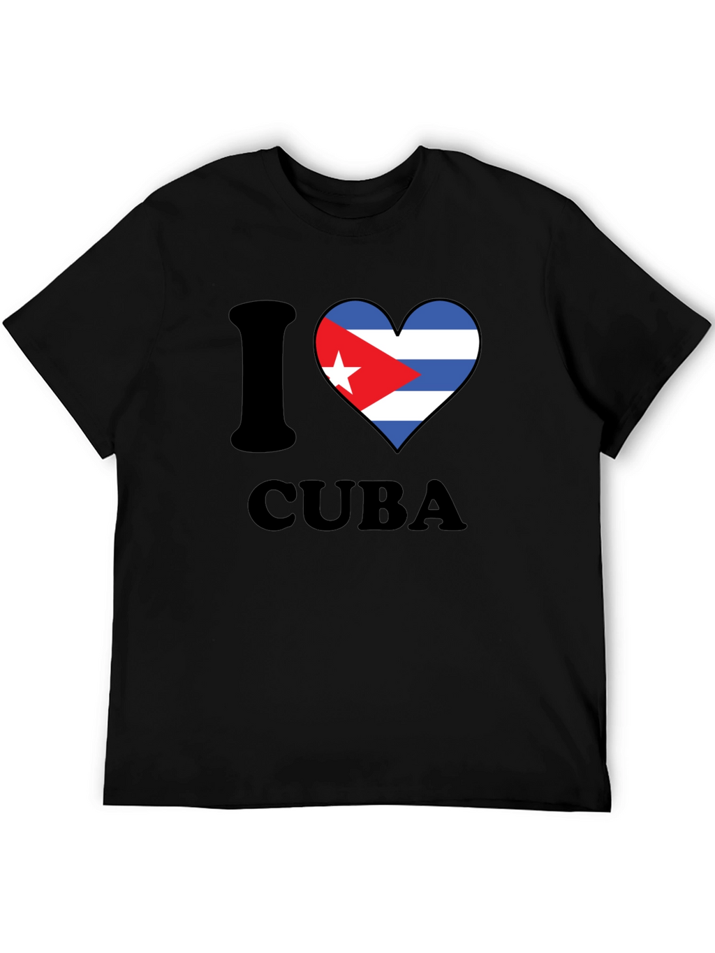 I Love Cuba T-Shirt Black Crew Neck