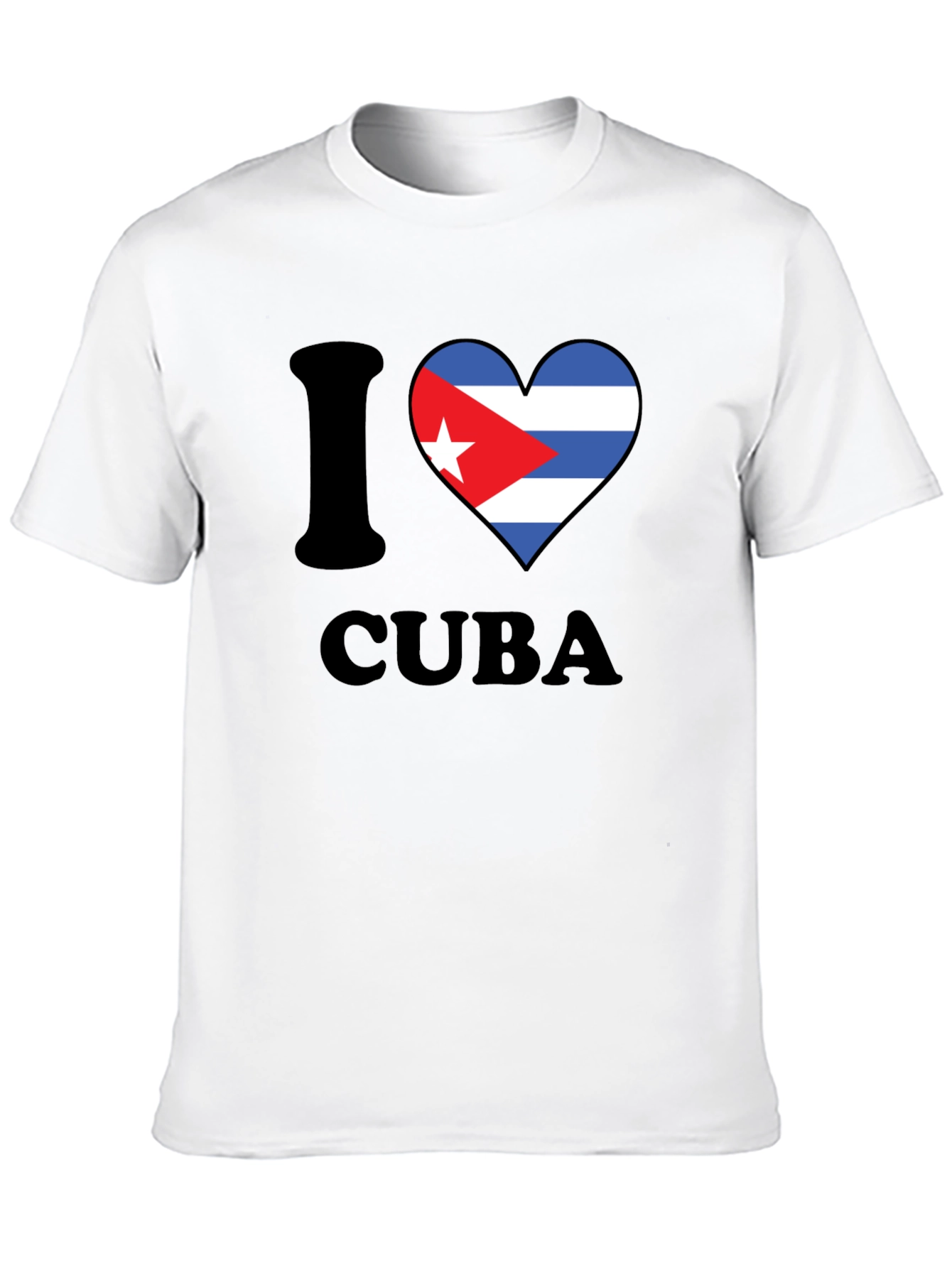 I Love Cuba T-Shirt Black Crew Neck