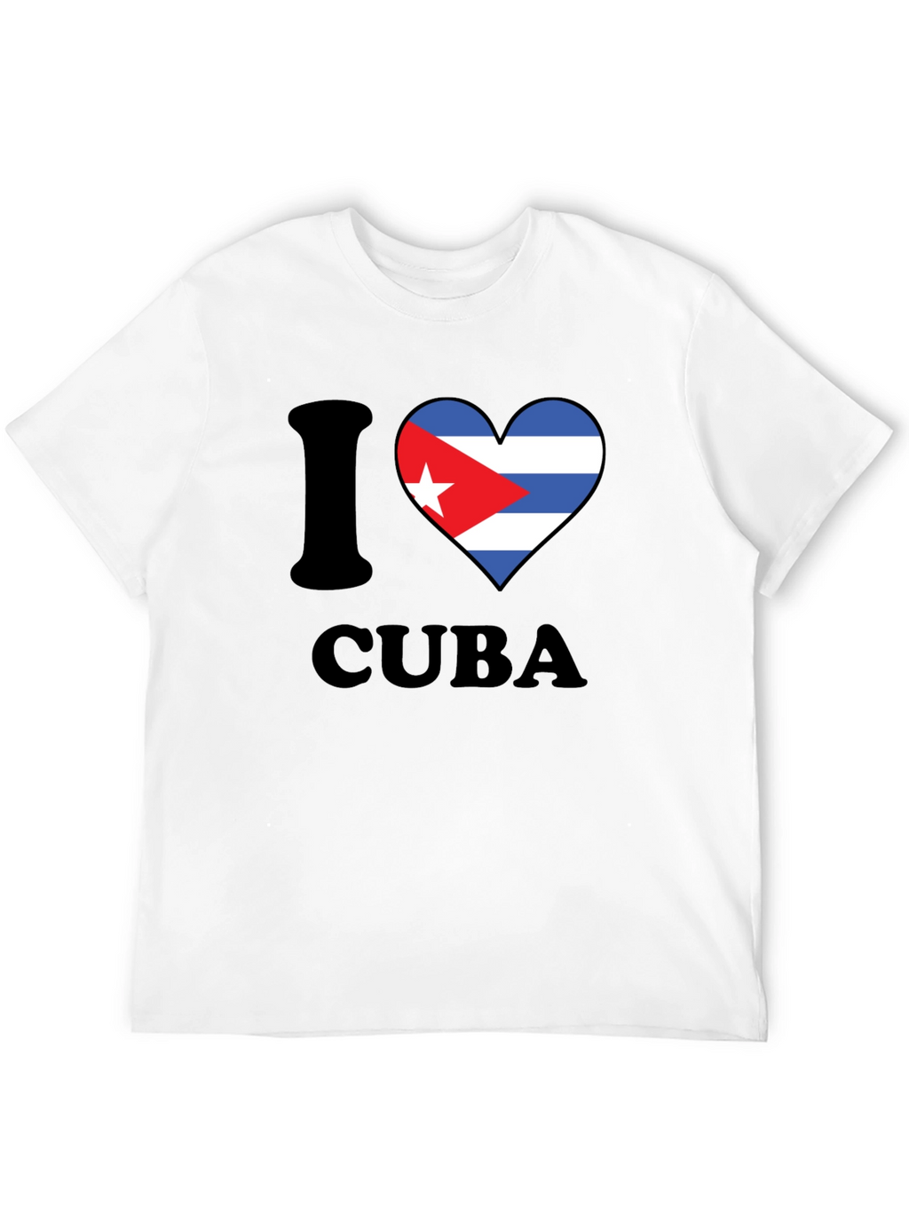 I Love Cuba T-Shirt Black Crew Neck