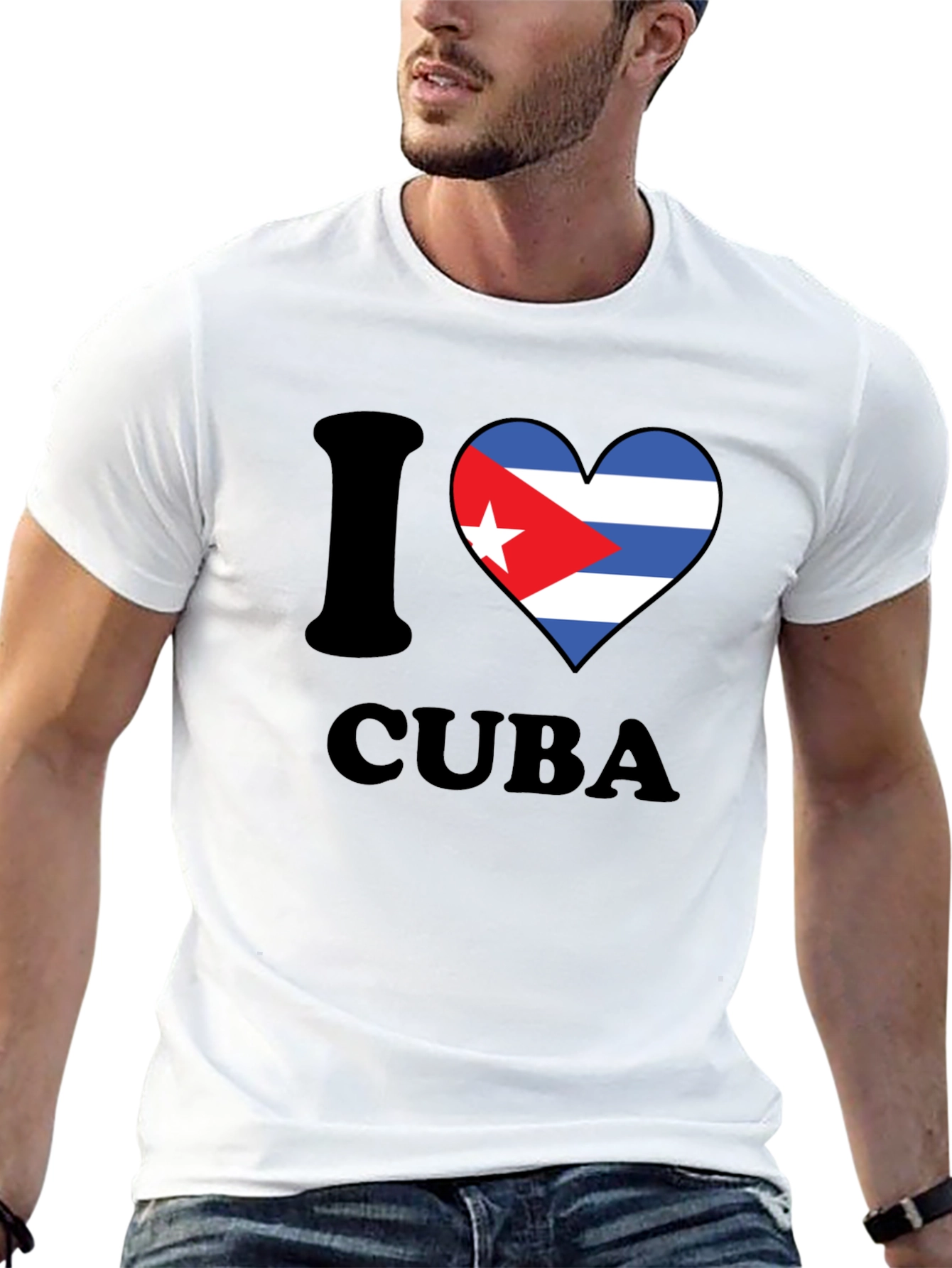 I Love Cuba T-Shirt Black Crew Neck