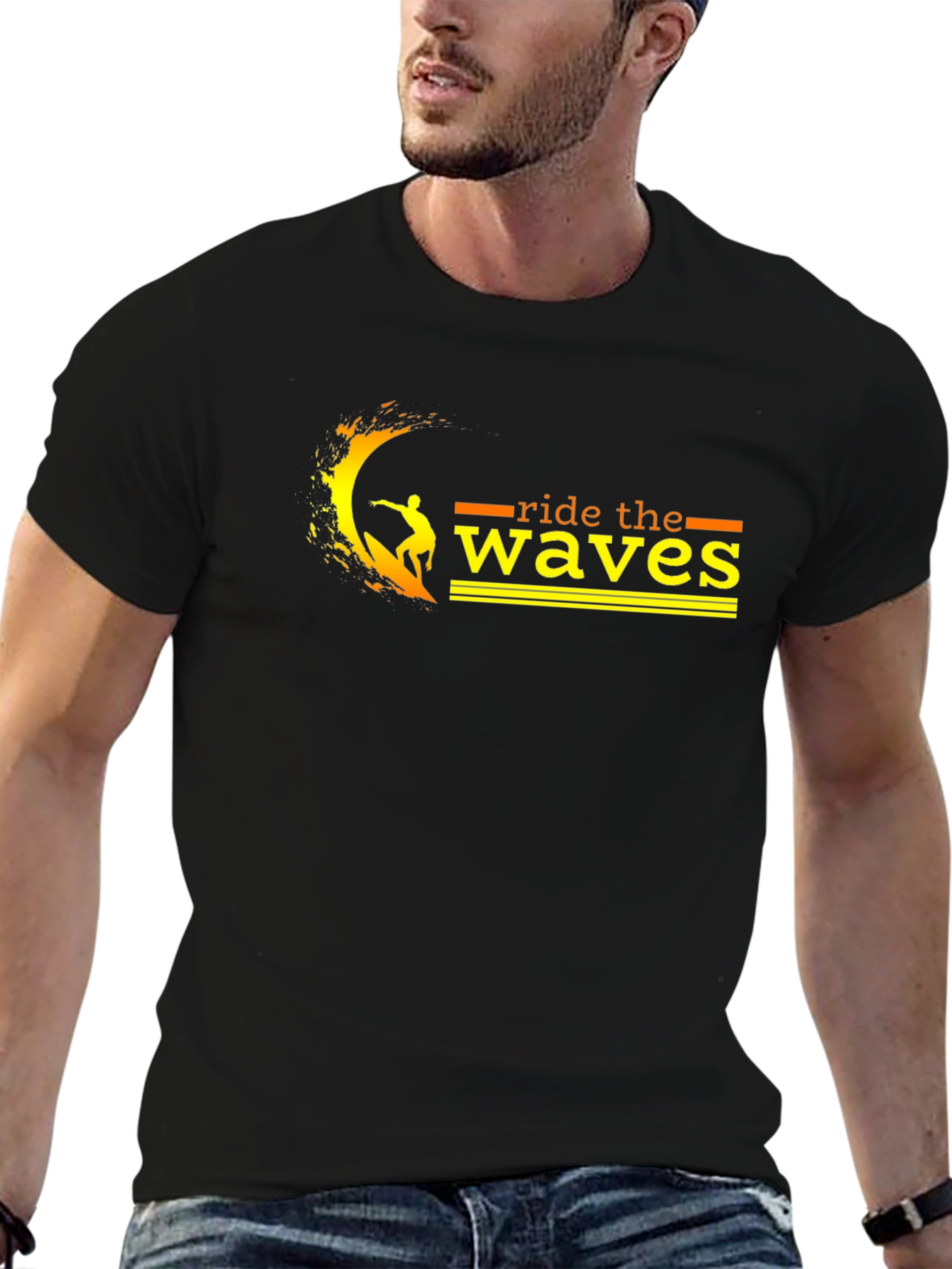 Ride the Waves Black T-Shirt