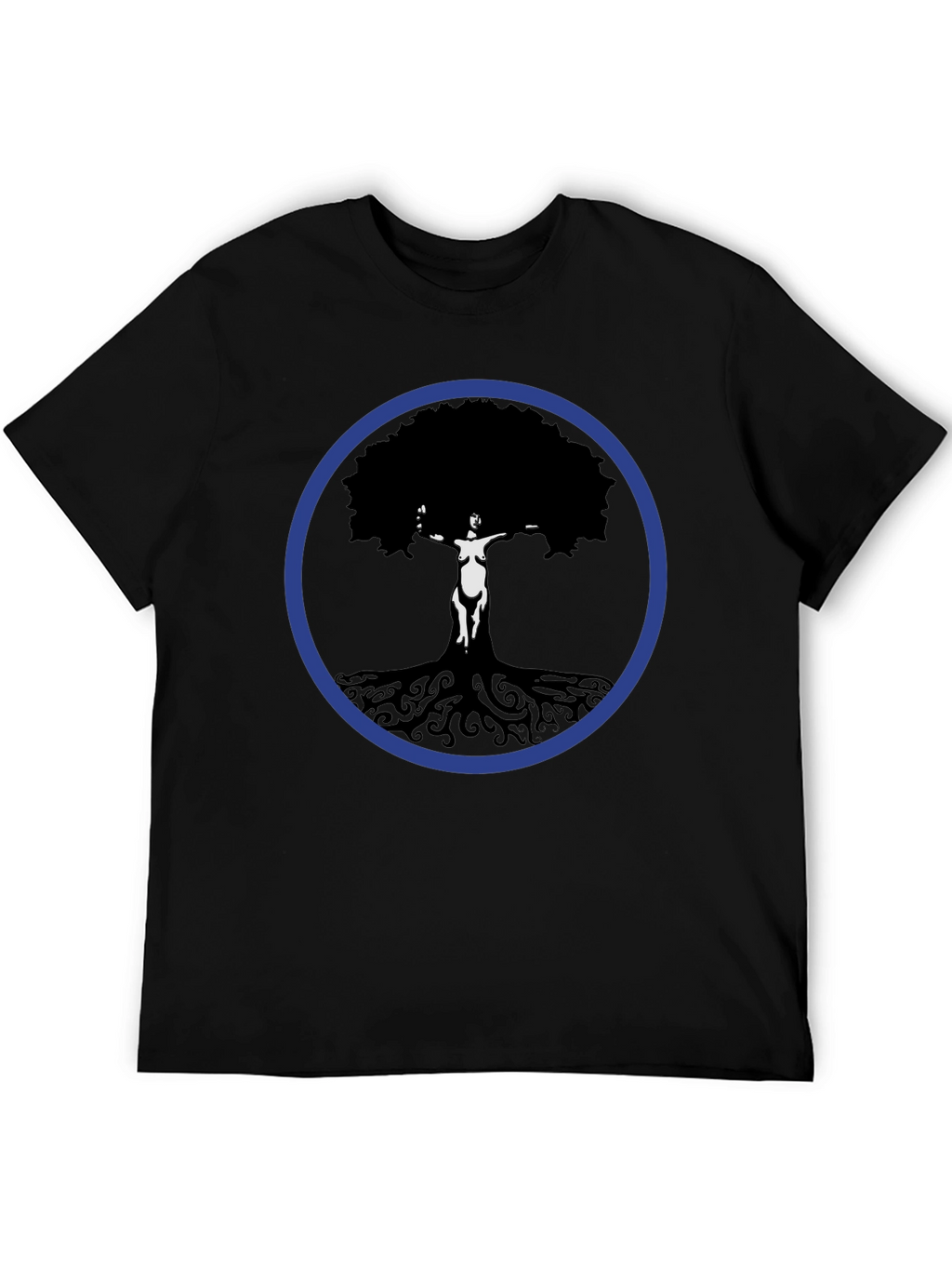 Tree Woman Graphic Tee - Black Cotton Blend