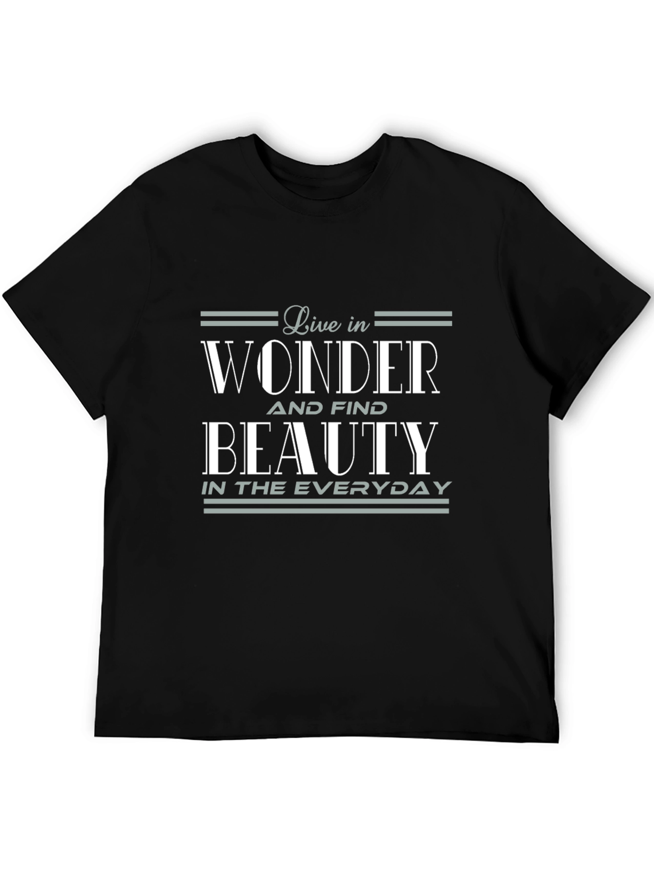 Live in Wonder Graphic Tee - Soft Black Cotton