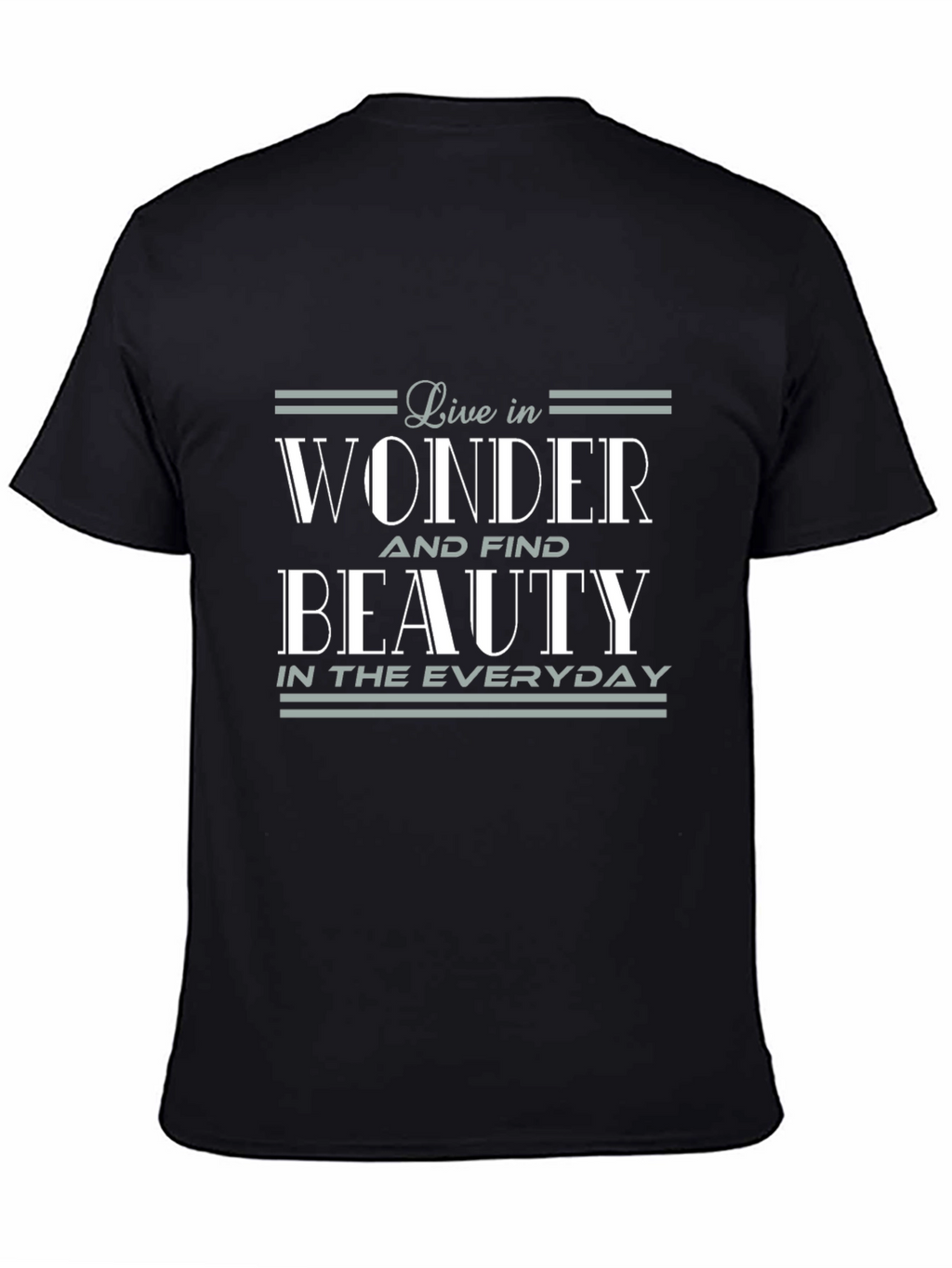 Live in Wonder Graphic Tee - Soft Black Cotton