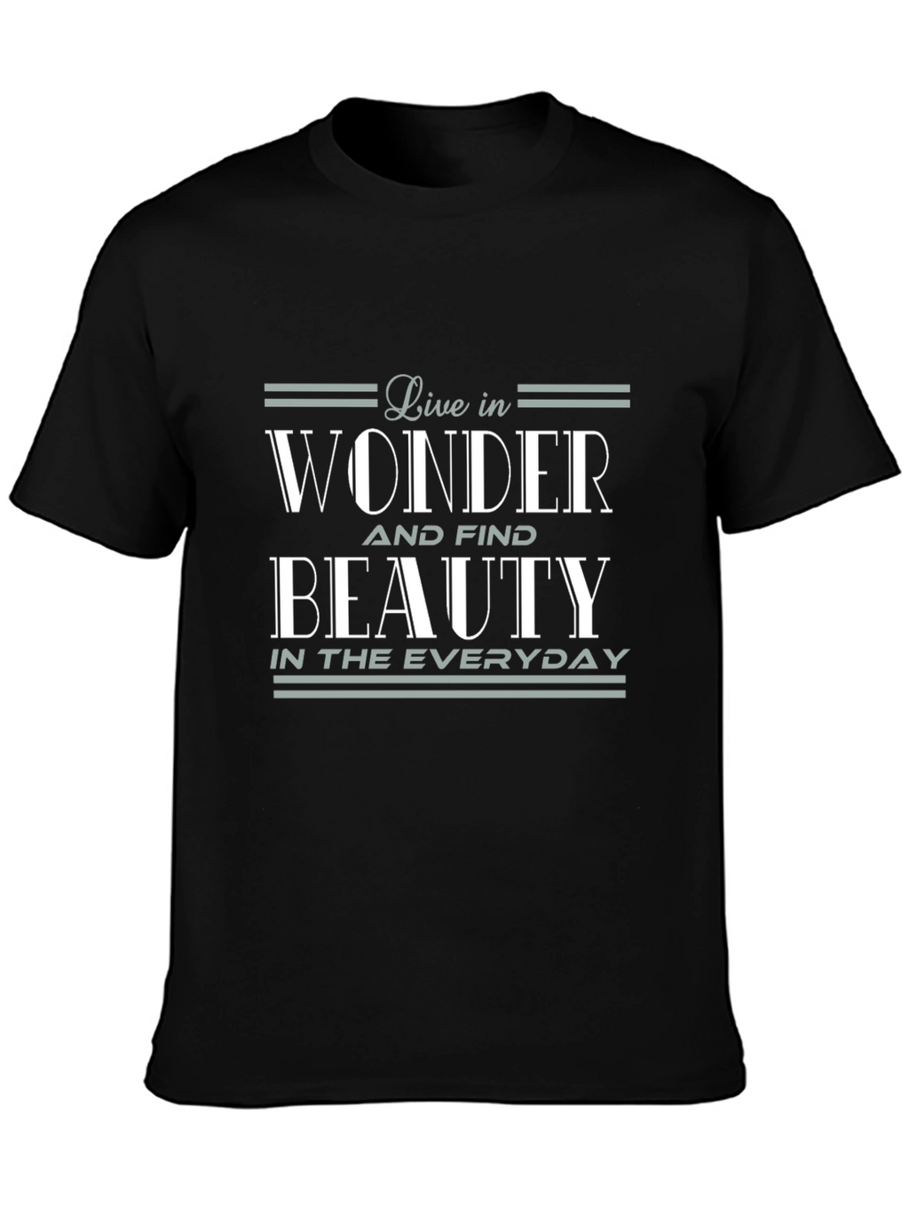 Live in Wonder Graphic Tee - Soft Black Cotton
