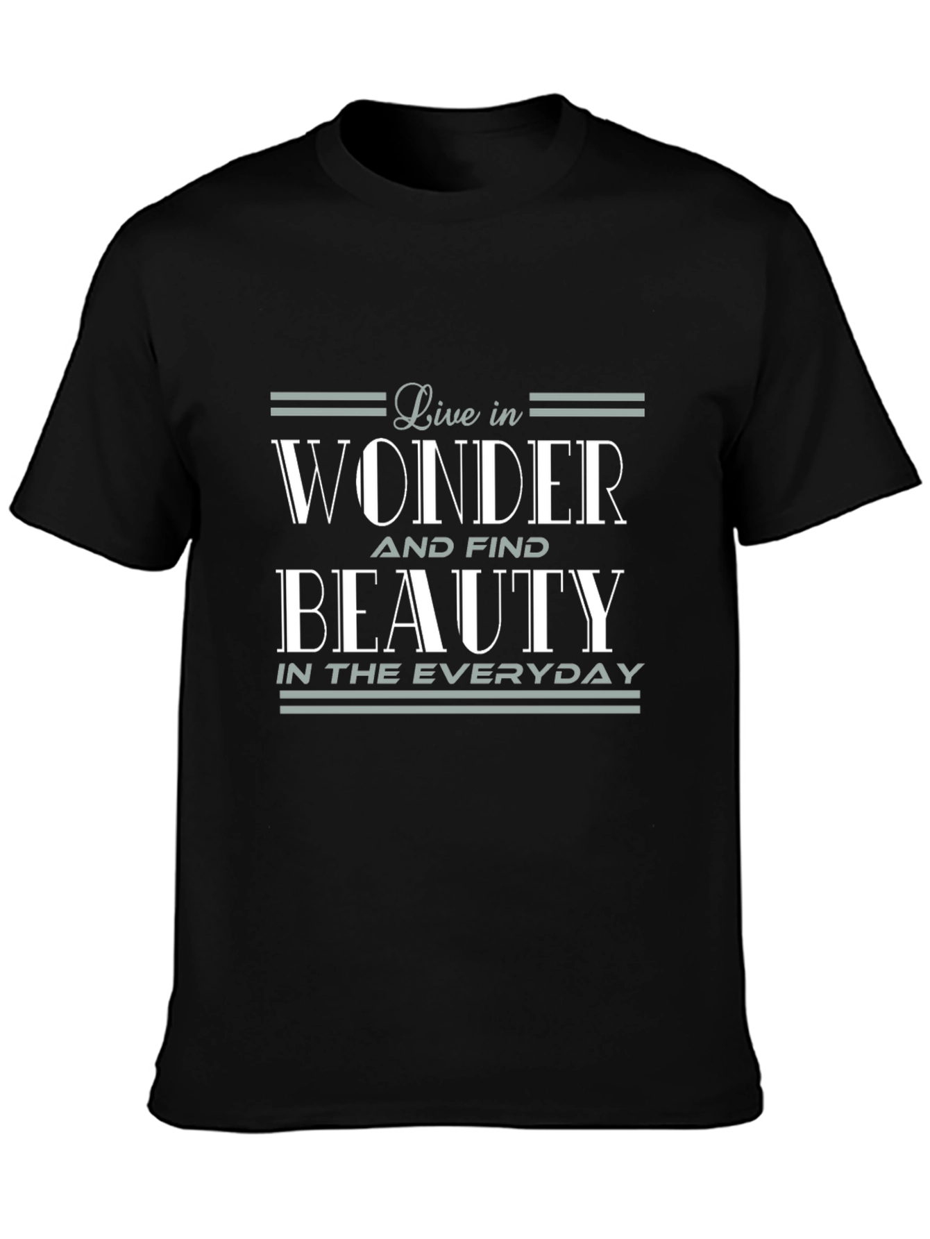 Live in Wonder Graphic Tee - Soft Black Cotton