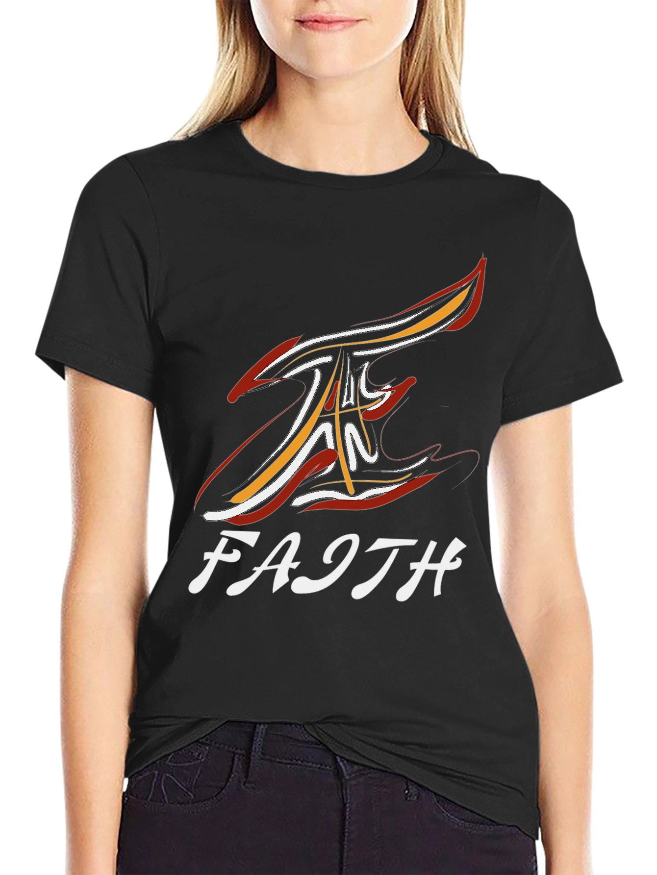 Faith Graphic Print Black T-Shirt
