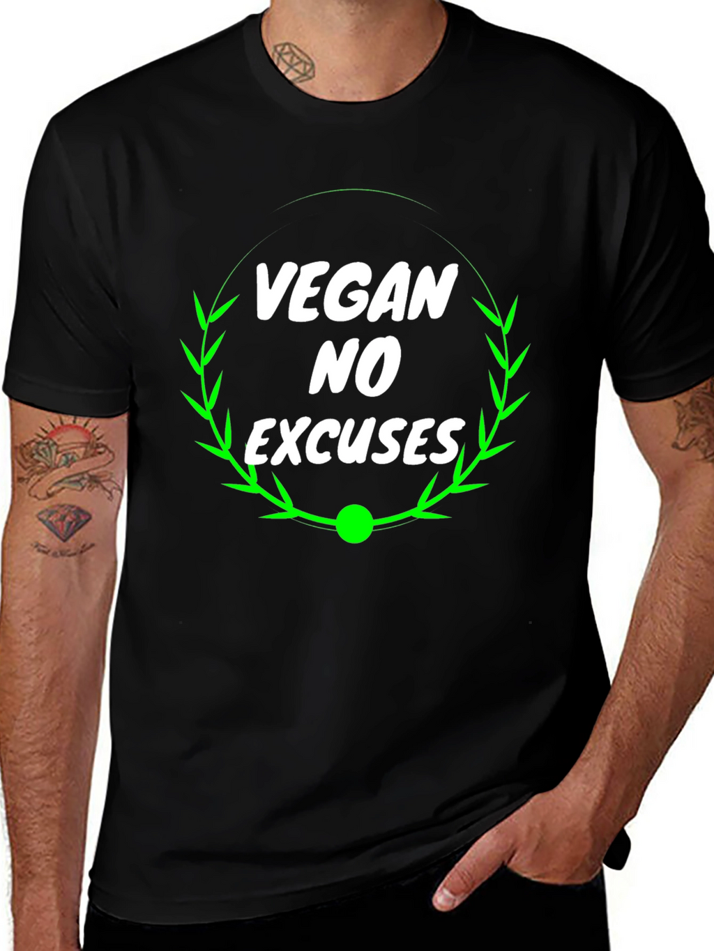 Vegan No Excuses Black T-Shirt