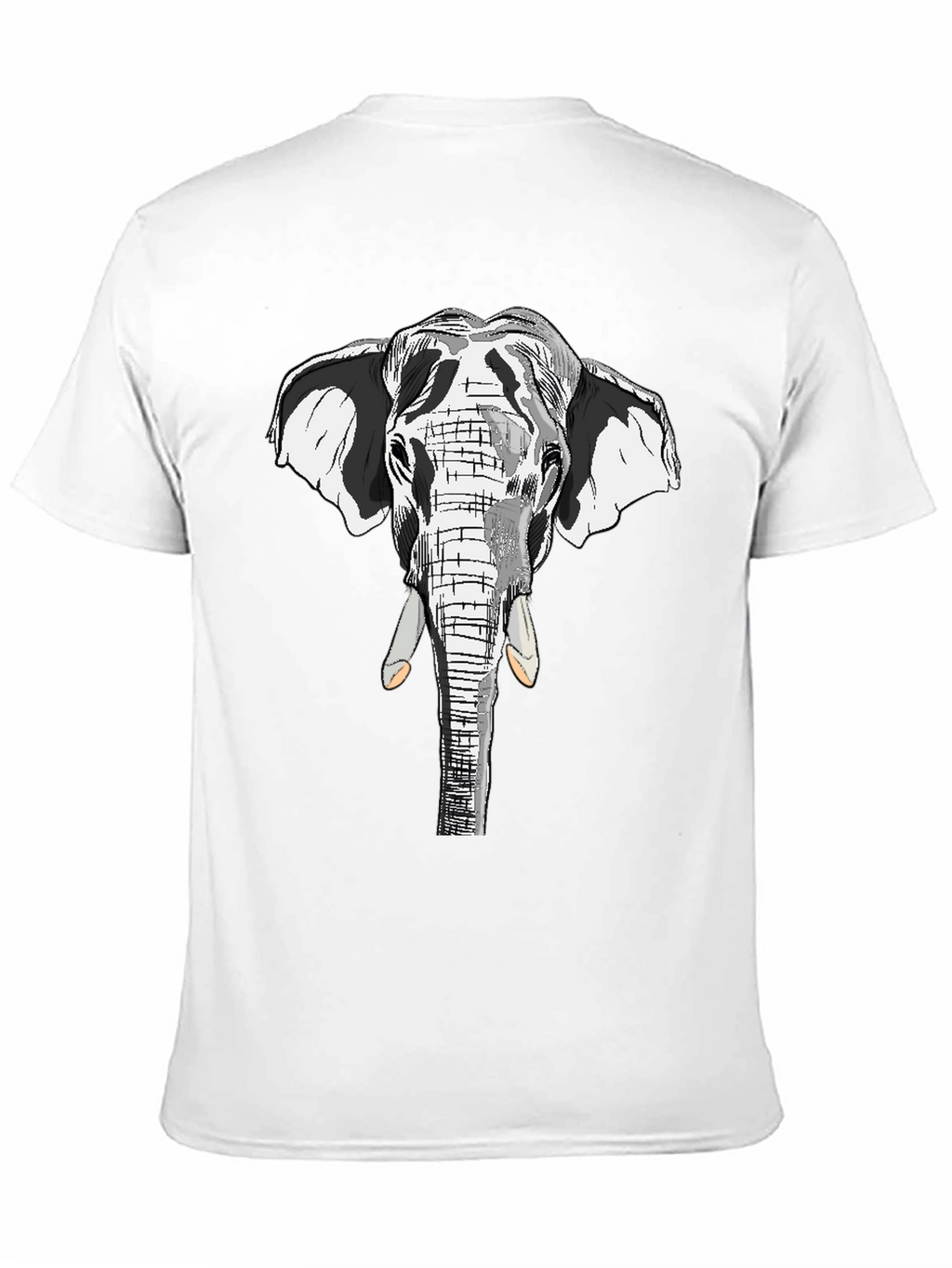 Elephant Graphic Print Black Cotton Tee