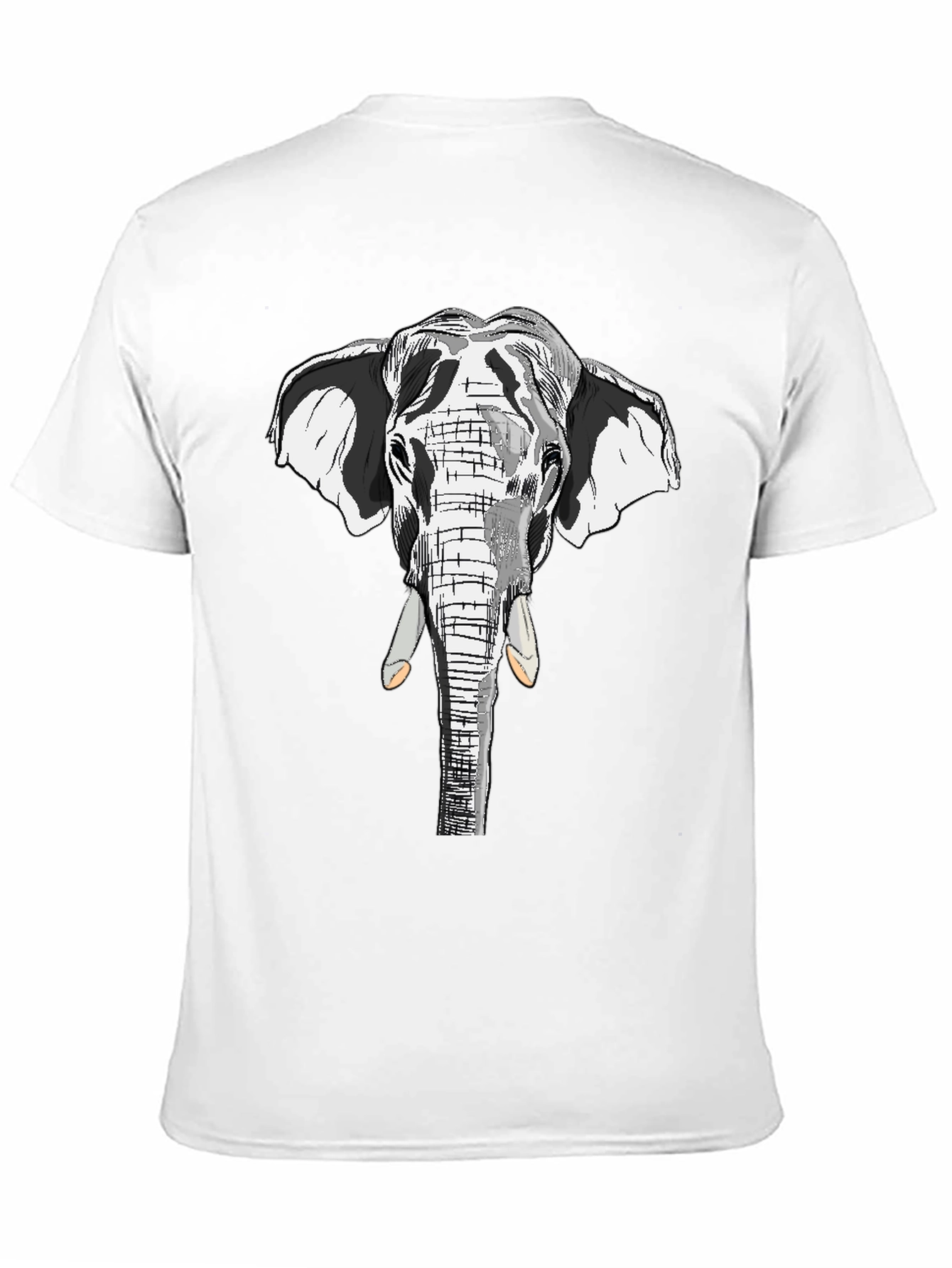 Elephant Graphic Print Black Cotton Tee