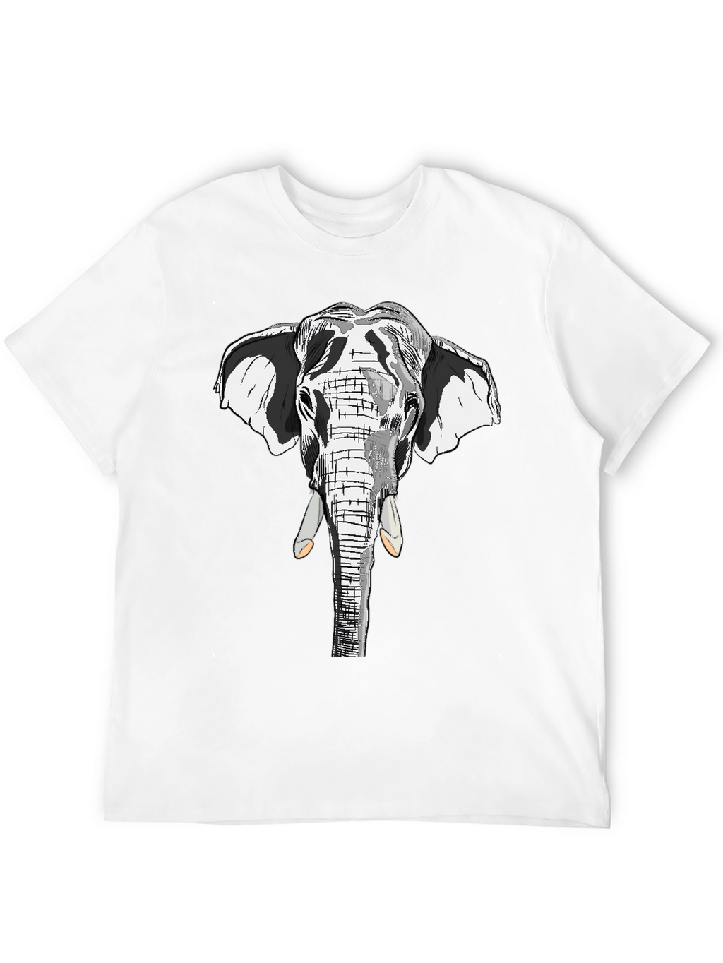 Elephant Graphic Print Black Cotton Tee