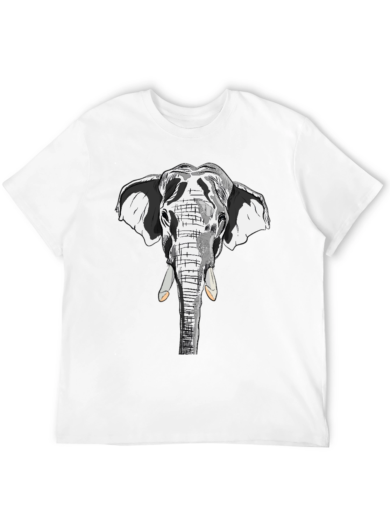 Elephant Graphic Print Black Cotton Tee