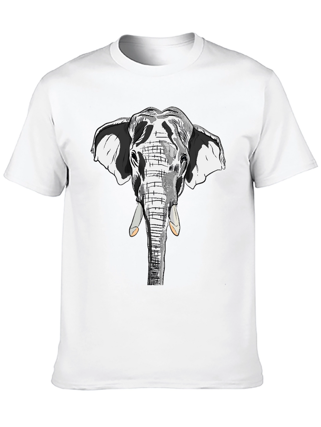 Elephant Graphic Print Black Cotton Tee