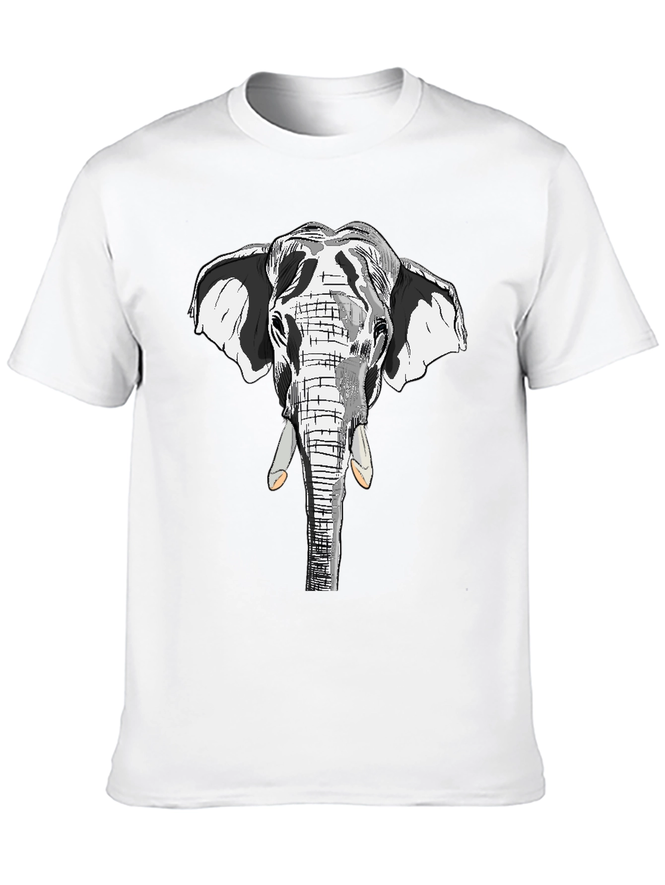 Elephant Graphic Print Black Cotton Tee