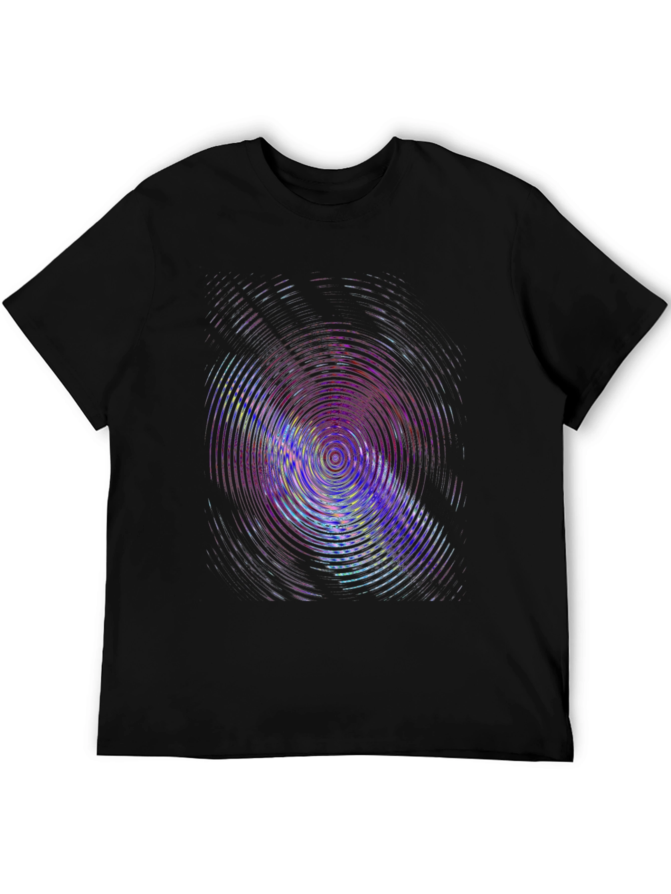 Vibrant Ripple Effect Black T-Shirt