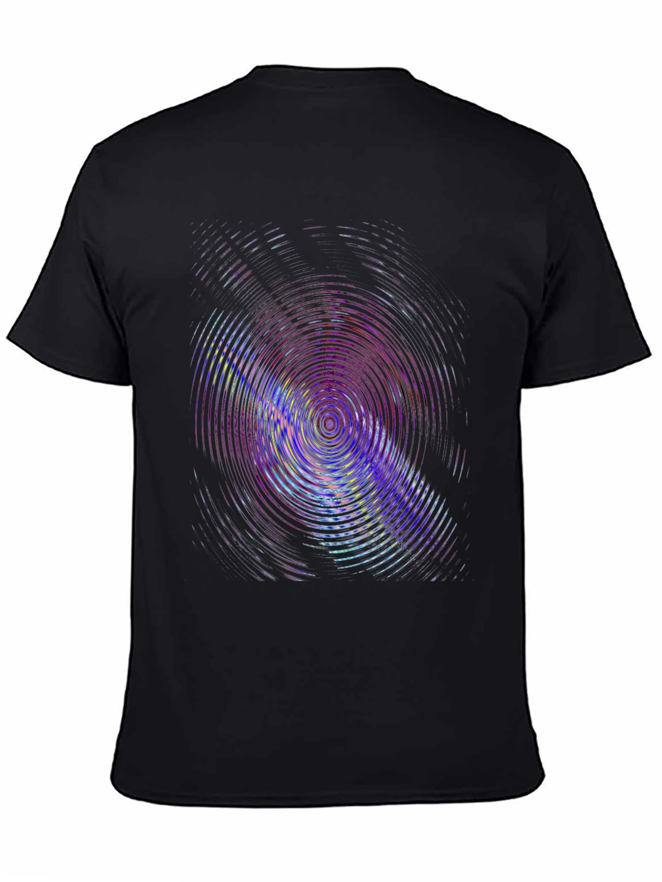 Vibrant Ripple Effect Black T-Shirt