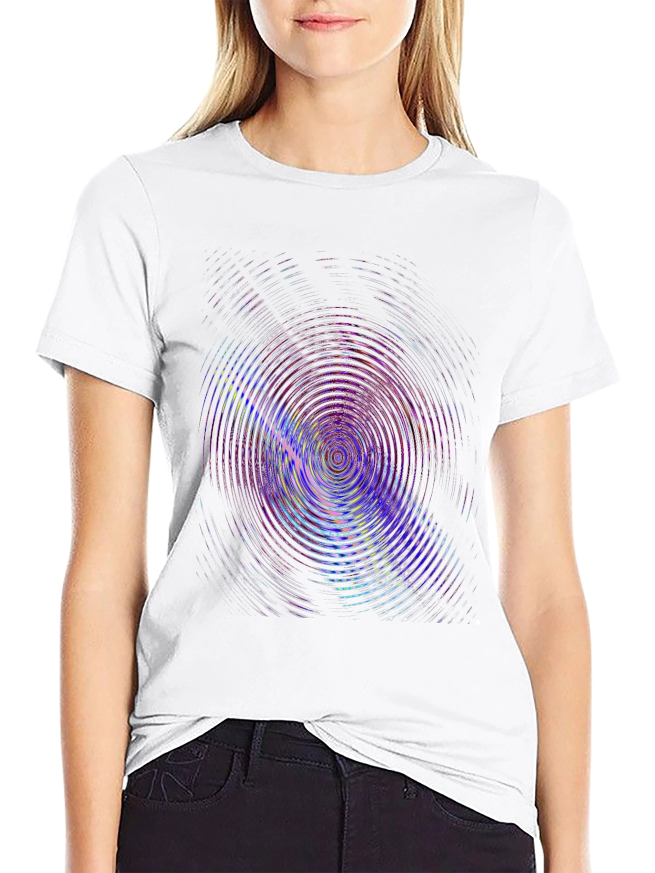 Vibrant Ripple Effect Black T-Shirt