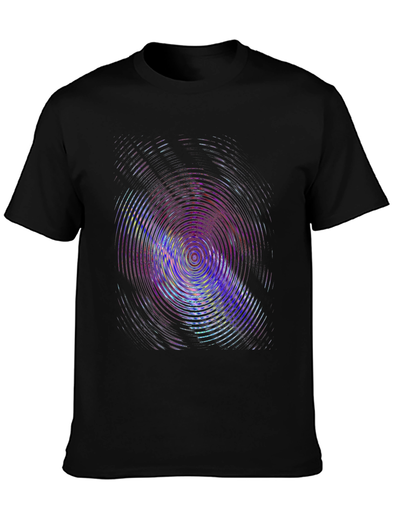 Vibrant Ripple Effect Black T-Shirt
