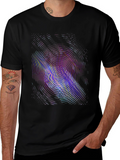 Vibrant Ripple Effect Black T-Shirt
