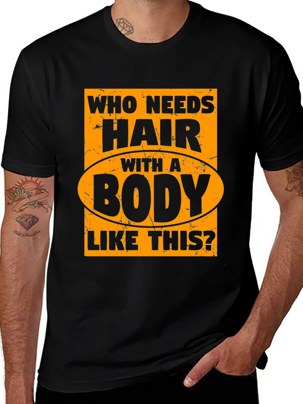 Funny Bald Man T-Shirt - Who Needs Hair?
