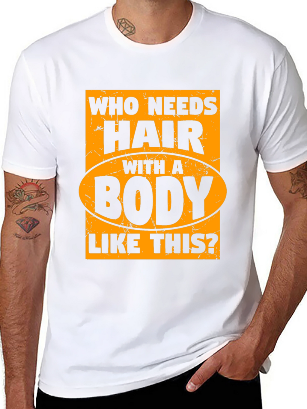 Funny Bald Man T-Shirt - Who Needs Hair?