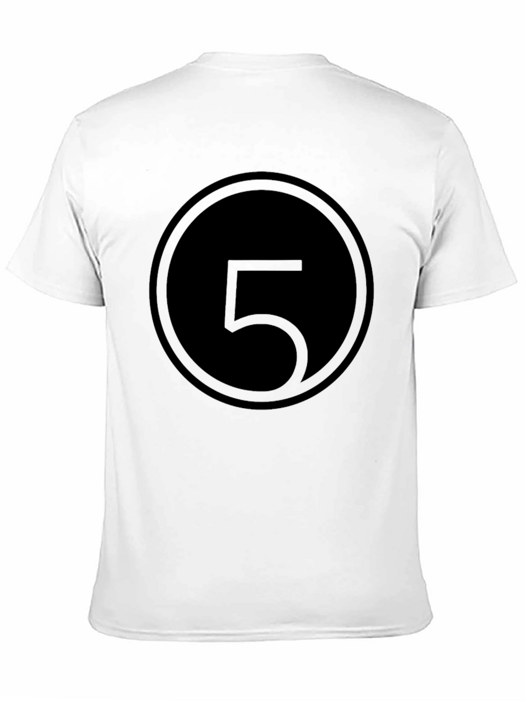 Minimalist Number 5 Graphic Black T-Shirt