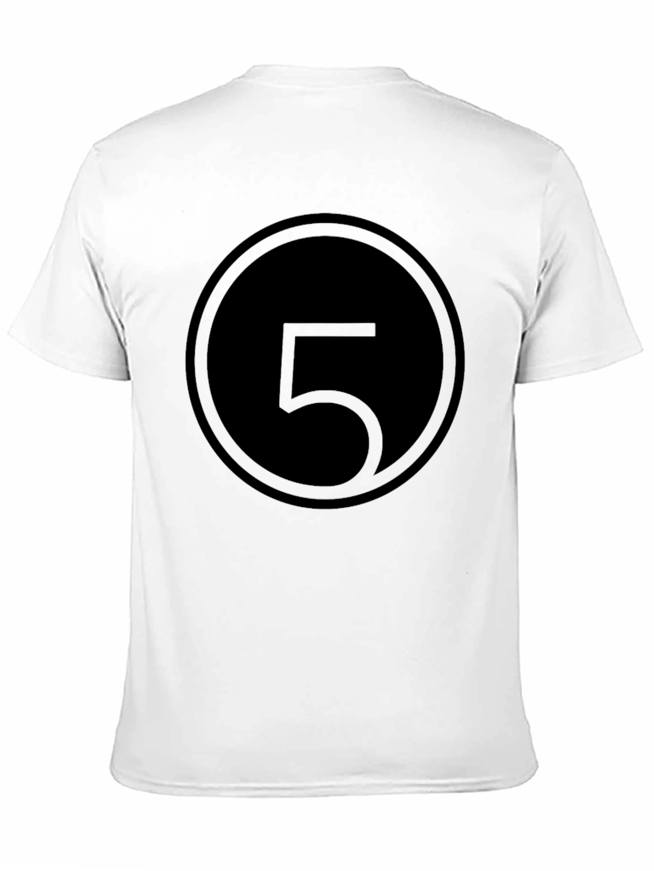 Minimalist Number 5 Graphic Black T-Shirt