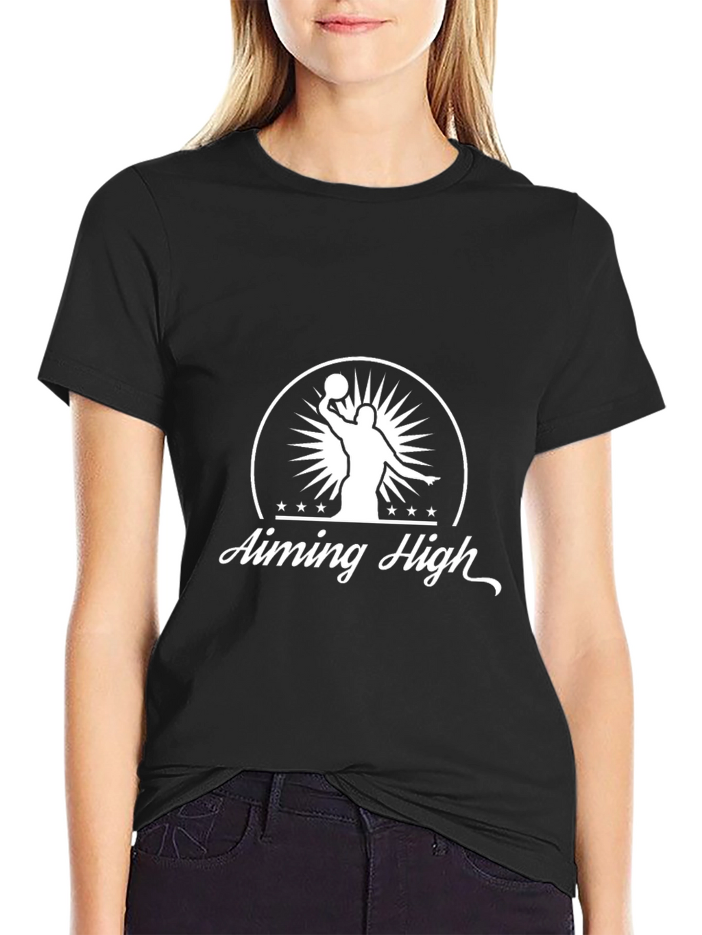 Aiming High Graphic Tee - Black Cotton T-Shirt