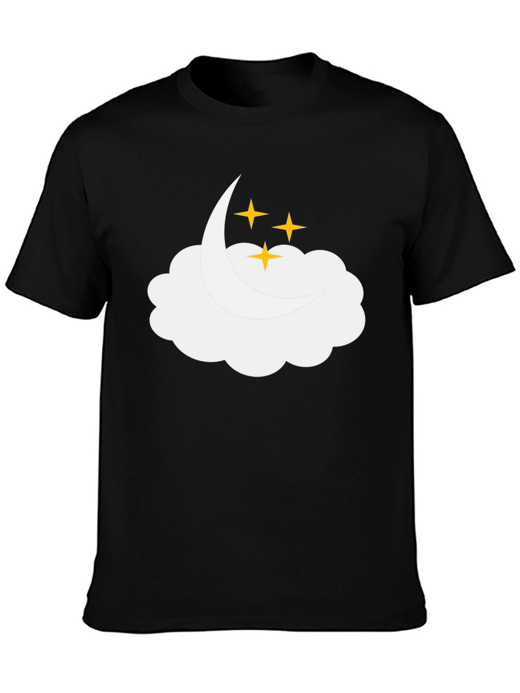 Dreamy Cloud & Stars Black T-Shirt