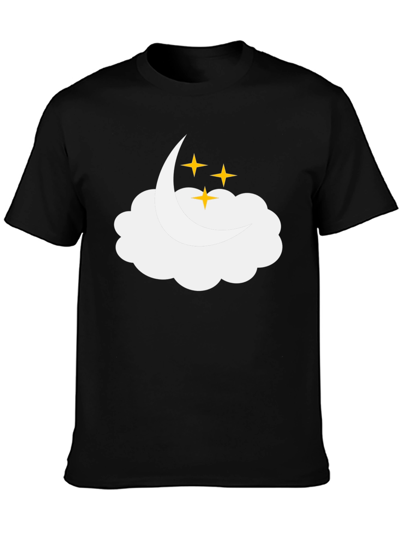 Dreamy Cloud & Stars Black T-Shirt