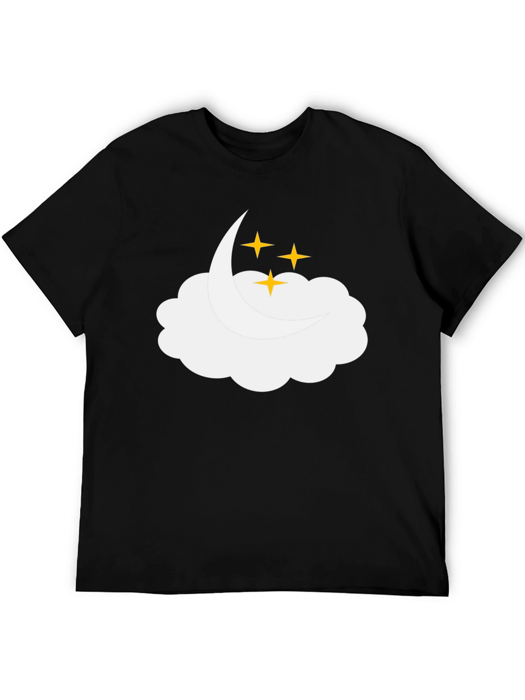Dreamy Cloud & Stars Black T-Shirt