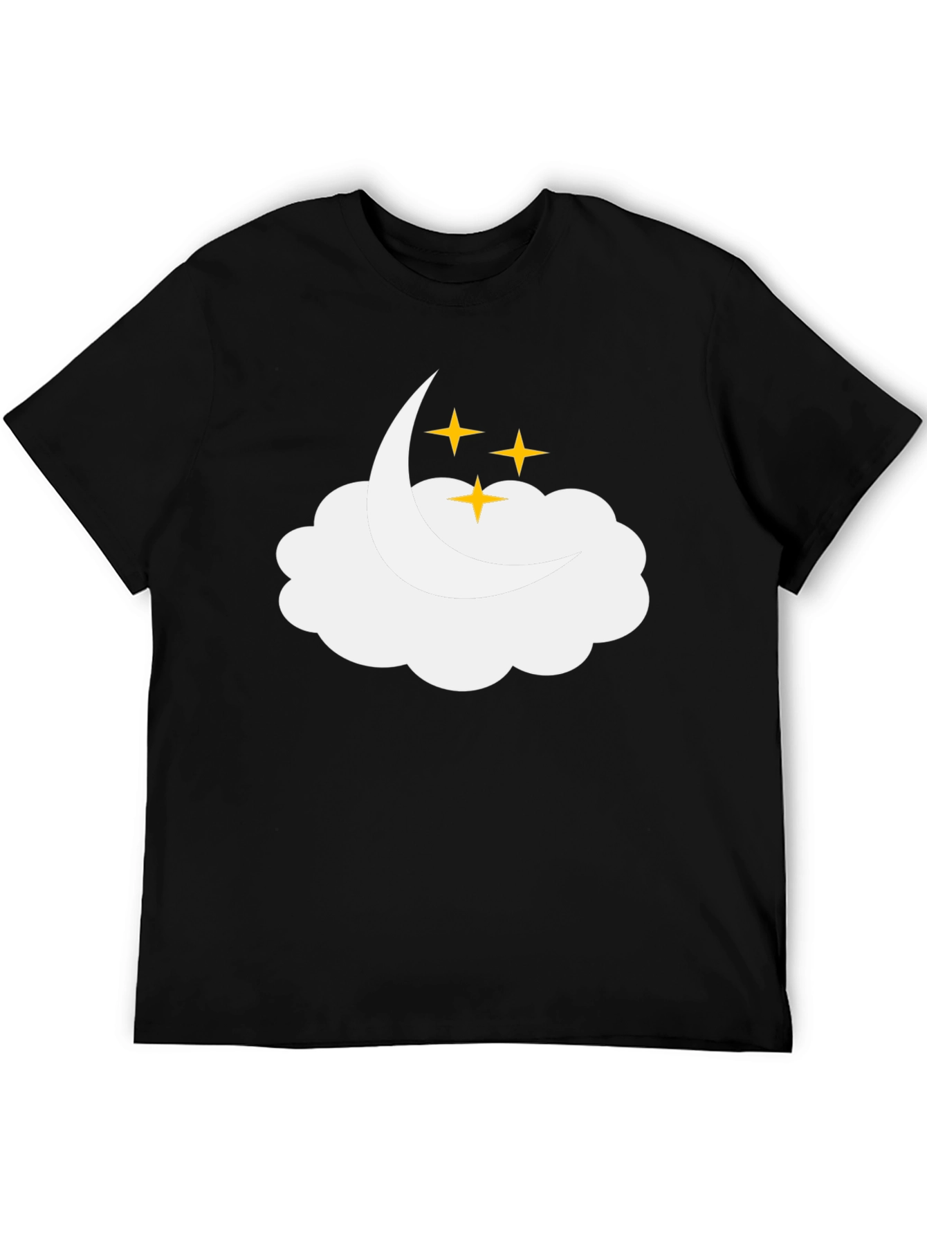 Dreamy Cloud & Stars Black T-Shirt