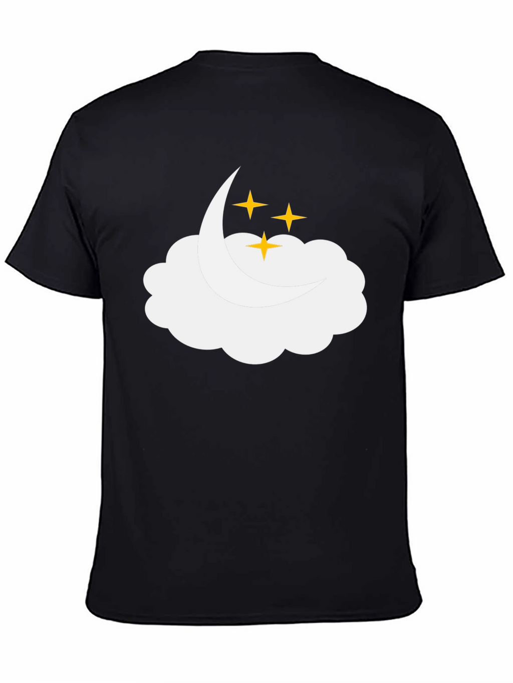 Dreamy Cloud & Stars Black T-Shirt