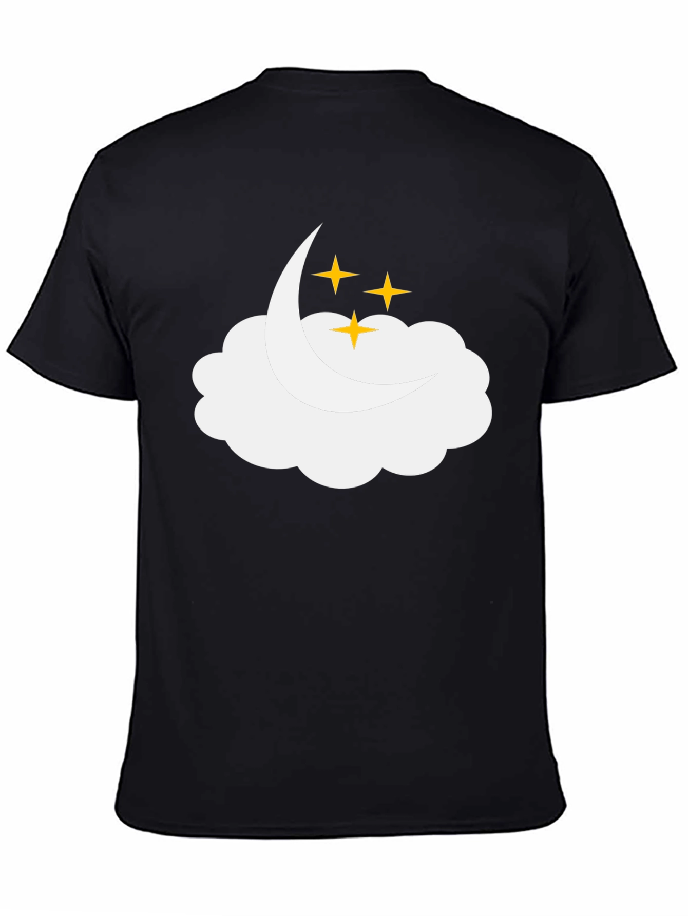 Dreamy Cloud & Stars Black T-Shirt