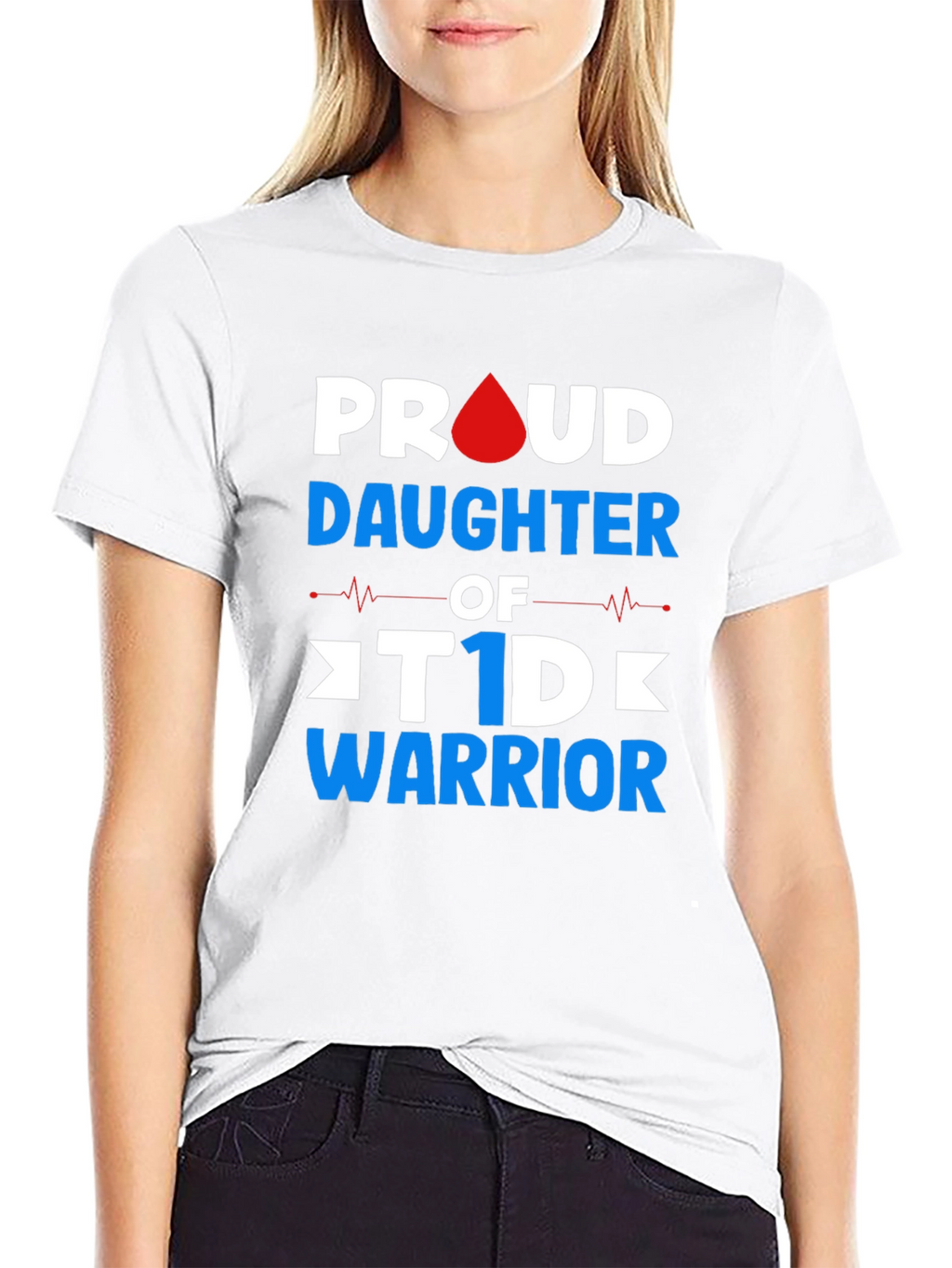 Proud Daughter of T1D Warrior Black T-Shirt