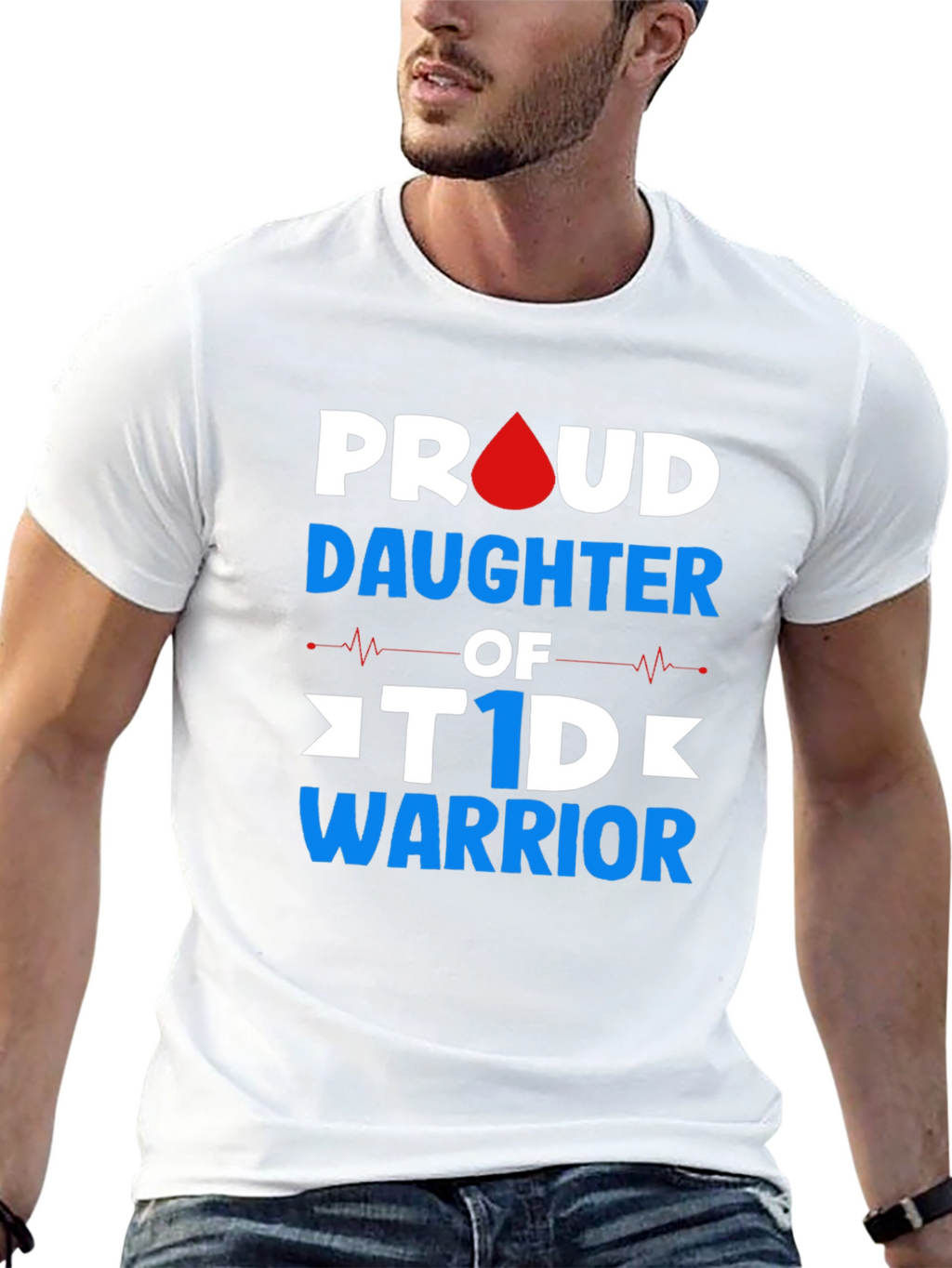 Proud Daughter of T1D Warrior Black T-Shirt