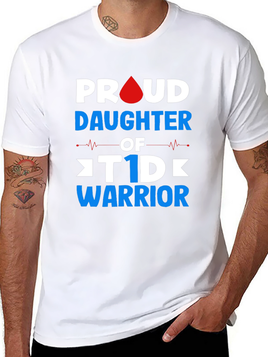 Proud Daughter of T1D Warrior Black T-Shirt