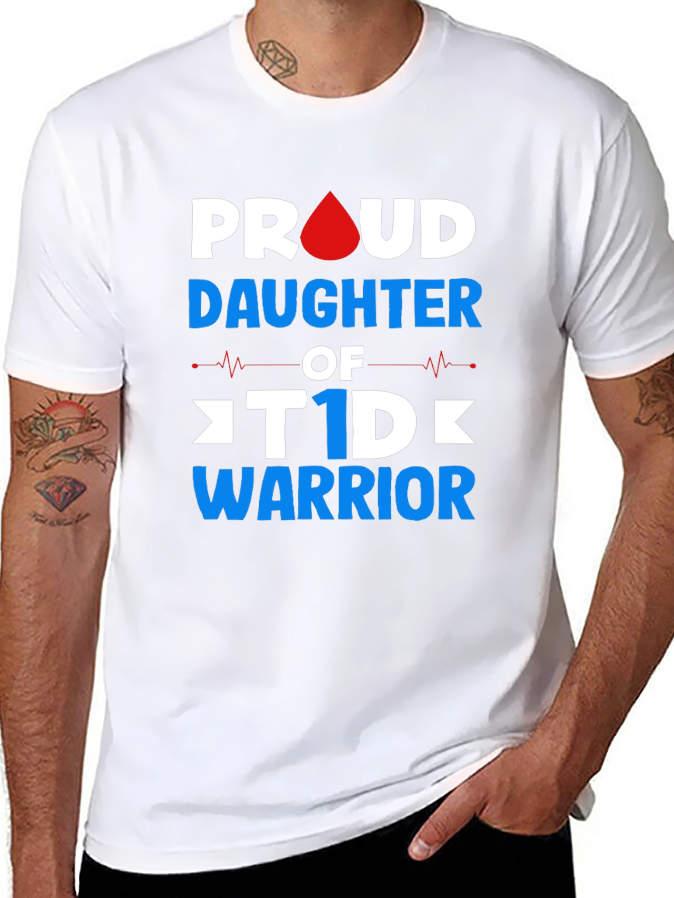 Proud Daughter of T1D Warrior Black T-Shirt