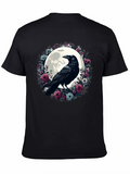 Raven Moon Floral Graphic T-Shirt