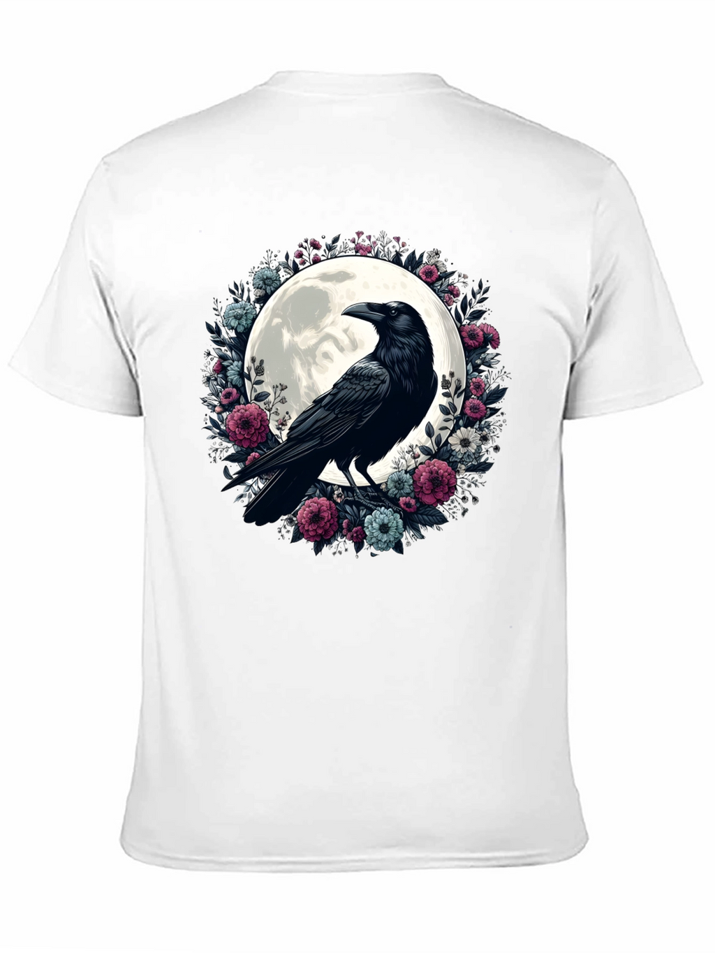 Raven Moon Floral Graphic T-Shirt