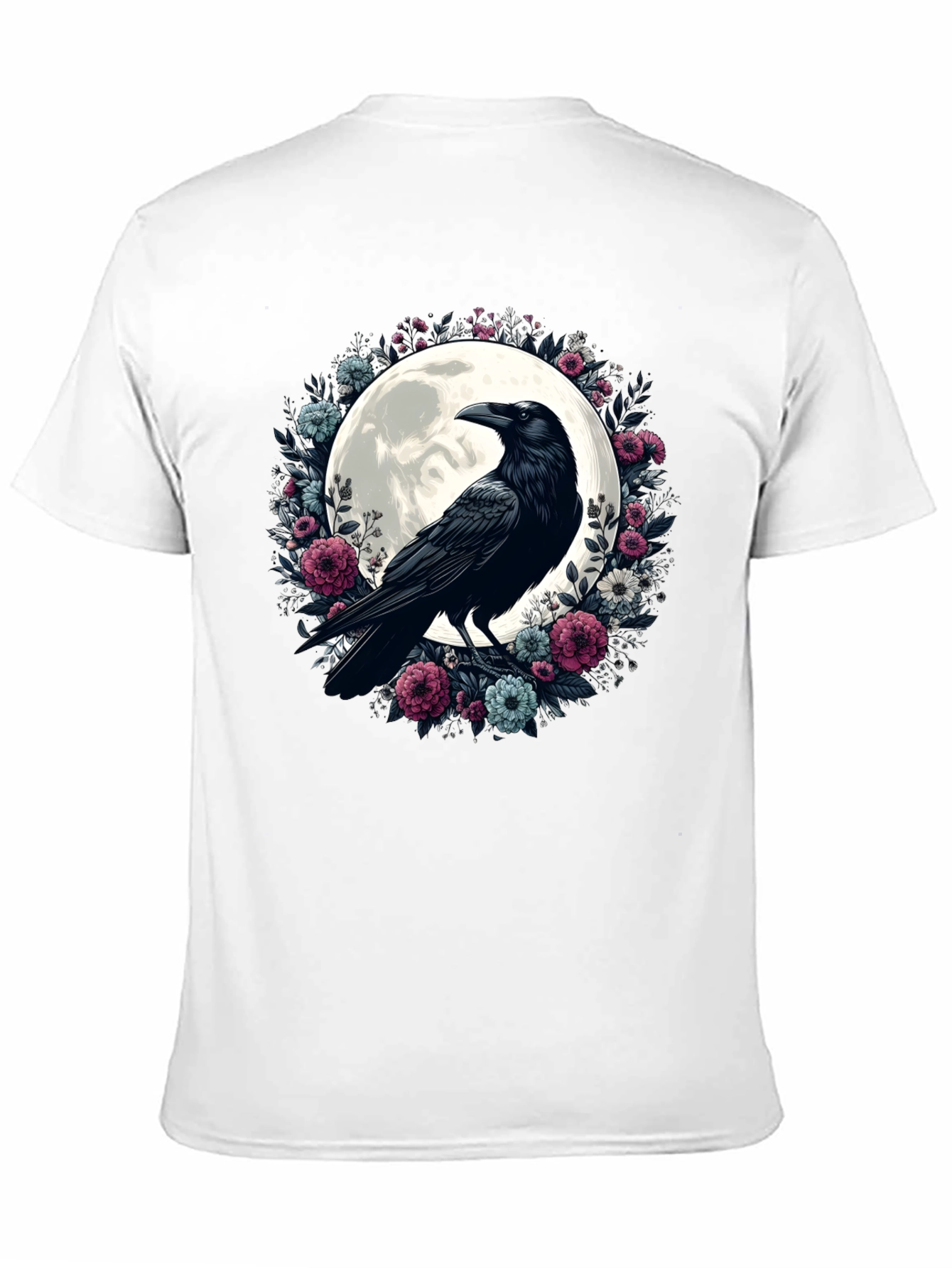 Raven Moon Floral Graphic T-Shirt
