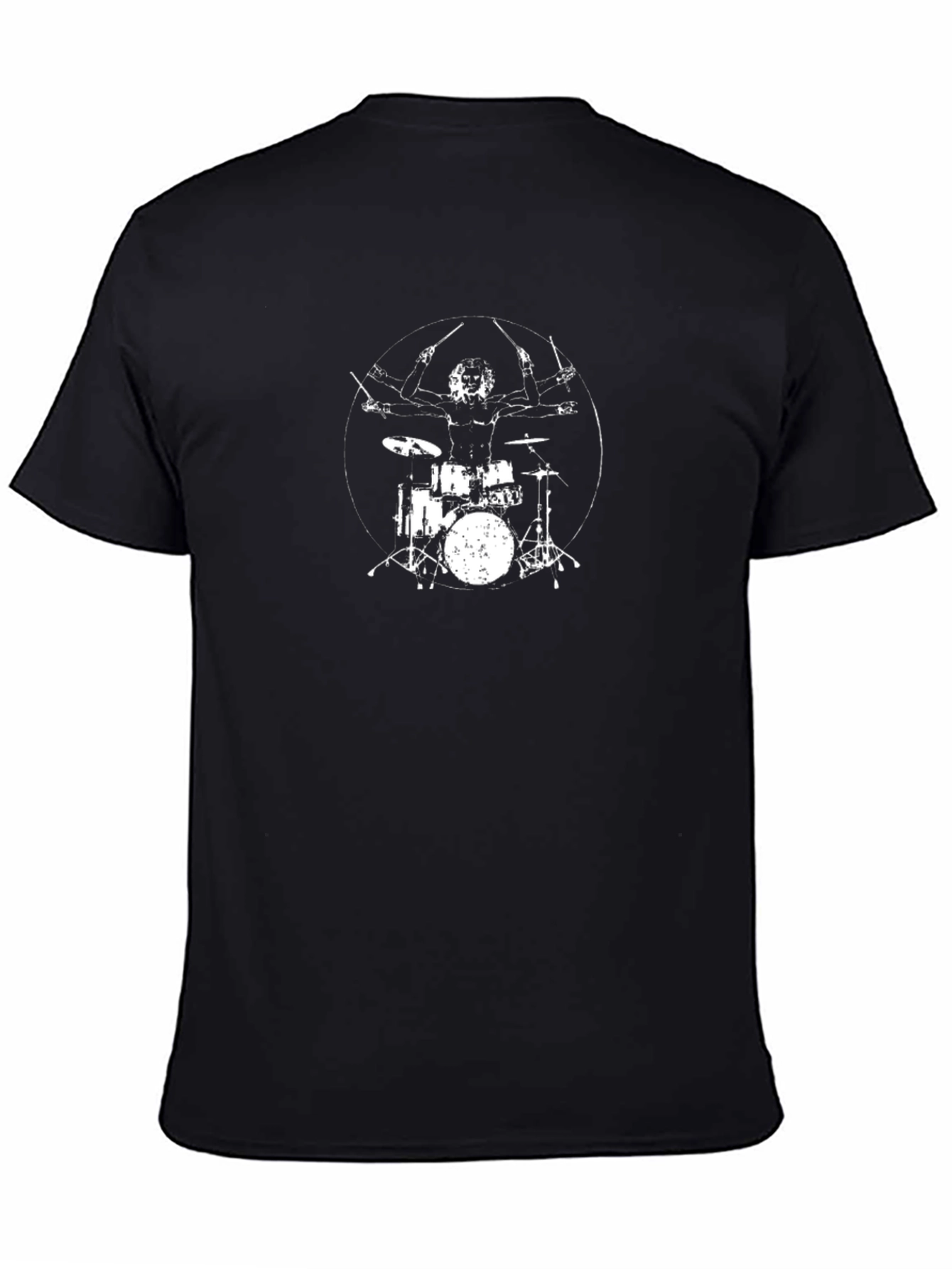 Drummer Graphic Black T-Shirt - Rock Music Tee