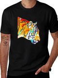Geometric Tiger Graphic Black T-Shirt