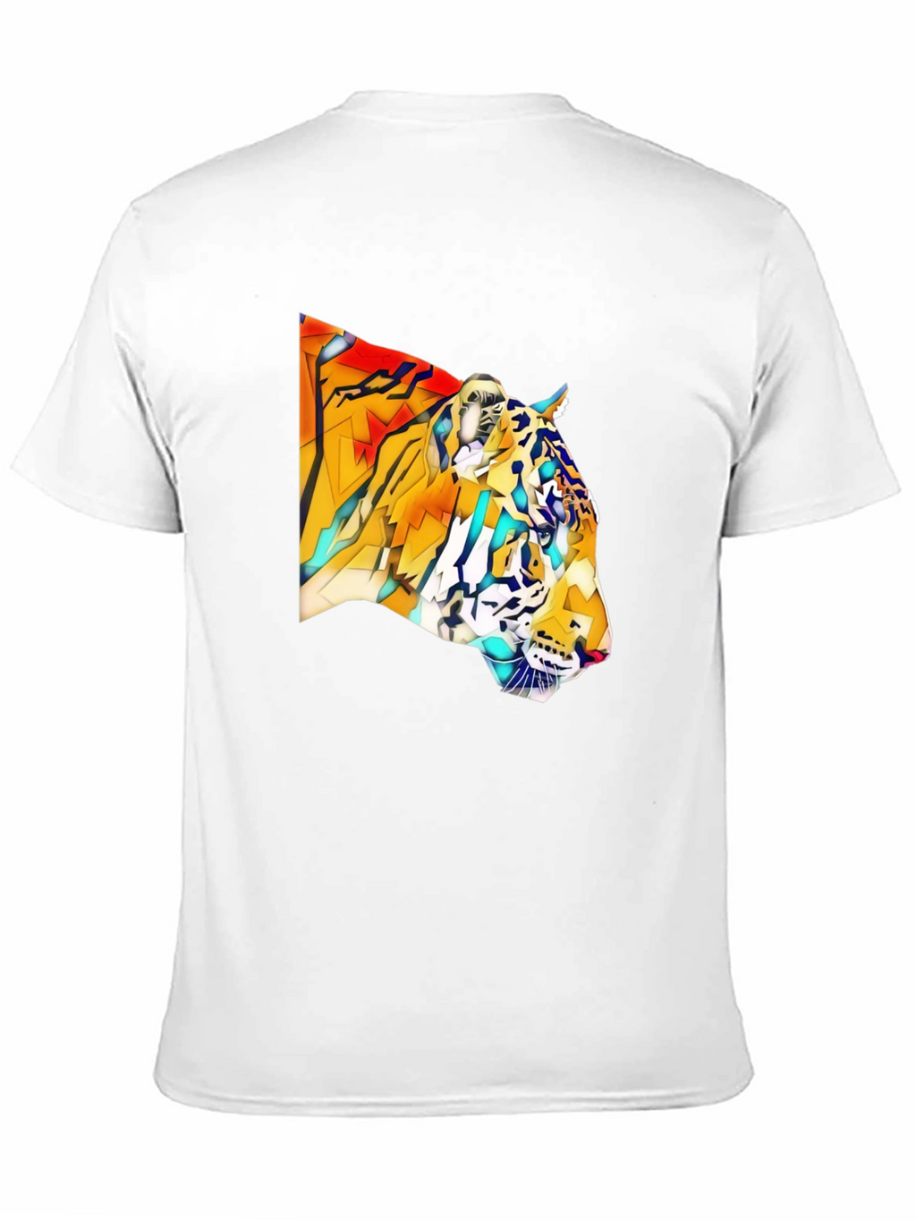 Geometric Tiger Graphic Black T-Shirt